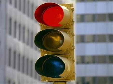 Stopped at the red light , green was not